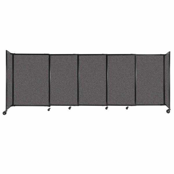 StraightWall Sliding Portable Partition 11'3" x 4' Charcoal Gray Fabric
